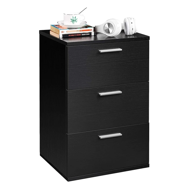 Yaheetech Nachttisch Nachtschrank mit 3 Schubladen - Moderne Nachtkommode für Boxspringbett