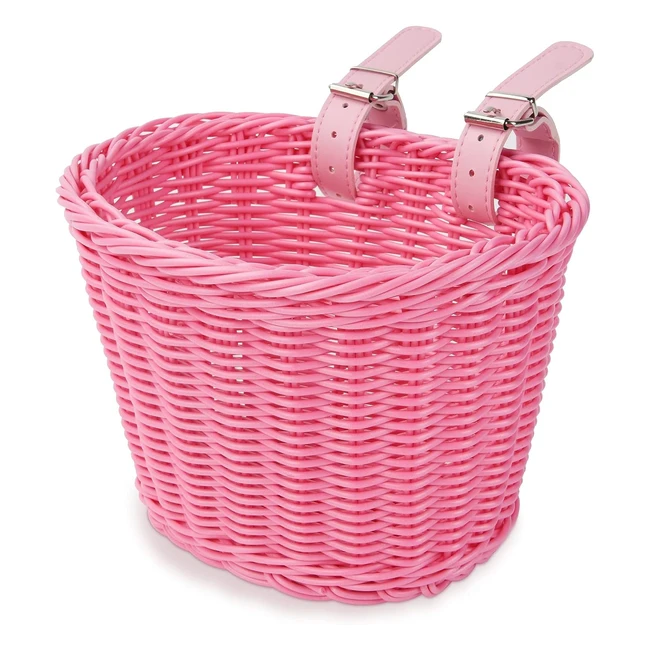 Flintronic Kids Bike Basket - Handwoven Cycle Basket for Girls  Boys - Durable 