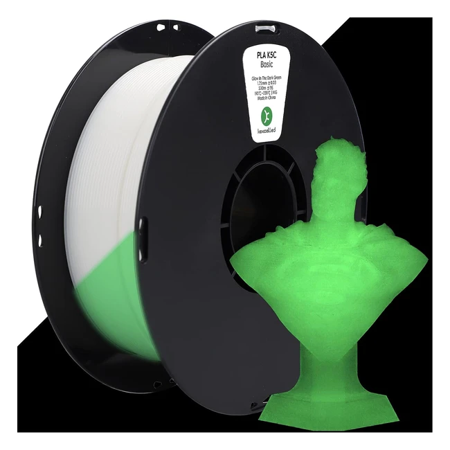 Filamento PLA Glow 175mm Shining Glow Verde - Kexcelled - Ref. 003mm - Carrete 1kg - Impresoras FDM