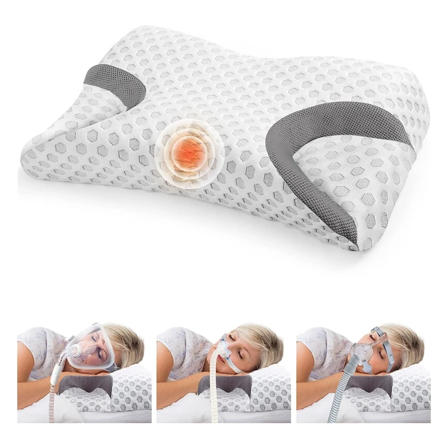 CPAP Memory Foam Pillow for Side Sleeper - Sleep Apnea Pillow - Orthopedic Neck Support Pillow - Relief Neck Pain - King Size