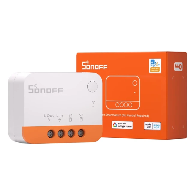 Interrupteur sans fil Sonoff ZBMINIL2 Zigbee - Aucun fil neutre requis - Compatible avec Alexa et Google Home