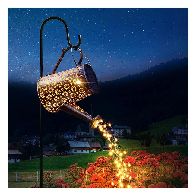 Imoli Arrosoir Solaire de Jardin - Lanternes Suspendues Étanches IP65 - Décorations Lumineuses en Métal pour Cour et Table