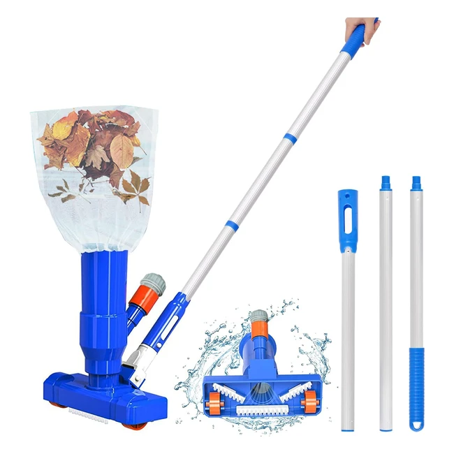 130cm Pool Vacuum Cleaner Head with Brush - Detachable Spiral Interface - Portable Swimming Pool Vacuum