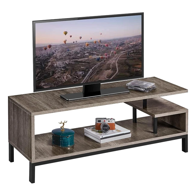 Yaheetech Fernsehtisch TV Schrank Lowboard Industriedesign 55 Zoll Taupe