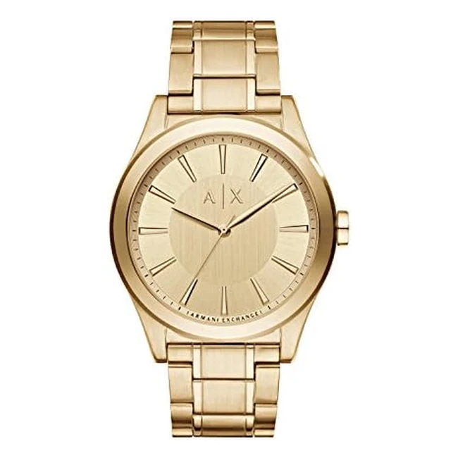 Armani Exchange Smart Stainless Steel Watch AX2321 - 44mm Case Gold Dial Water