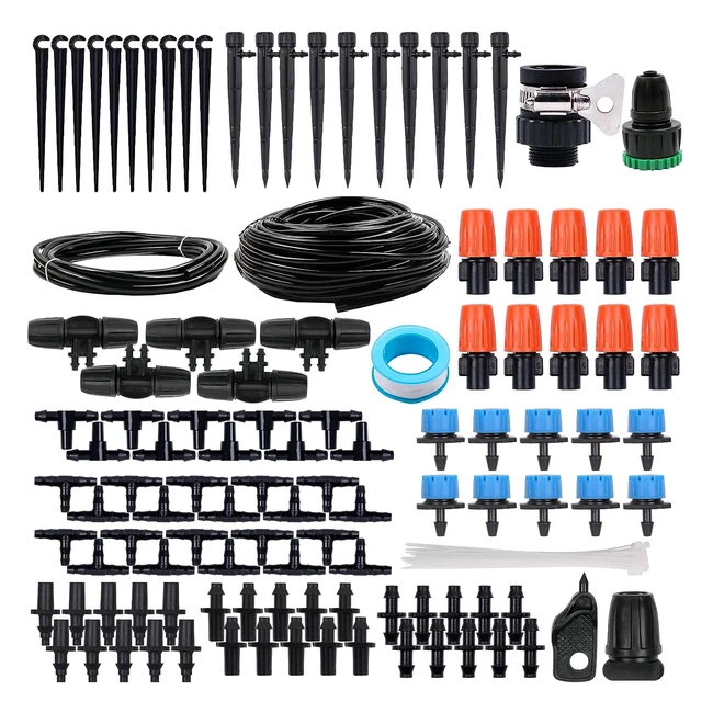 Kit d'irrigation automatique pour jardin avec tuyau de 40m, goutteurs réglables - Anjeey