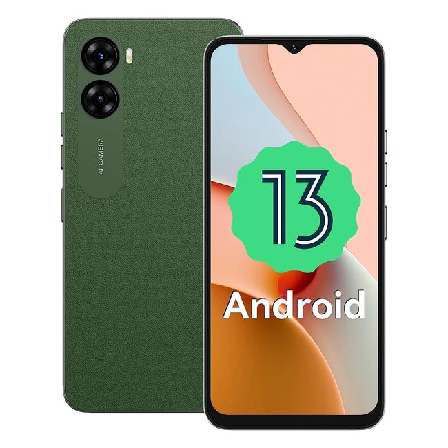 Umidigi G3 Android 13 Smartphone 2023 Telefono 7GB 64GB SD 1TB Cellulare con 5150mAh 652 HD Schermo 13MP+5MP Dual SIM 4G Telefoni 5G WiFi Fingerprint/Face ID GPS/OTG Verde