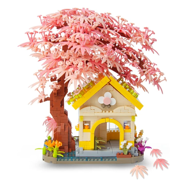 Seyaom Mini Cherry Blossom Bonsai Tree House Building Bricks Kit - Realistic Det