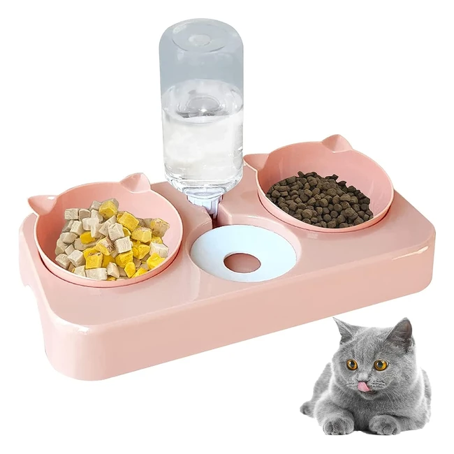 Ciotola per gatti 3in1 Doppelnap automatica con dispenser cibo - Set di ciotole doppie per cani di taglia piccola e media