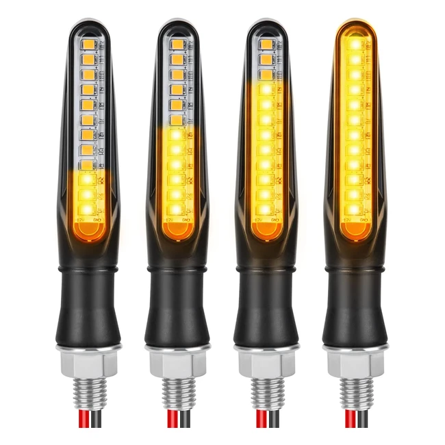 Indicateurs de moto URAQT 4pcs - Mode clignotant lumière tournante 12V 12 LED universels