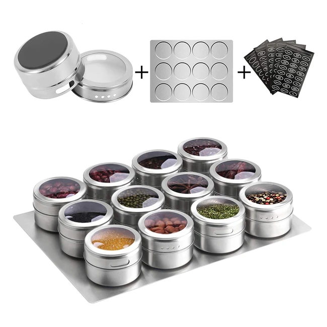 Barattoli Magnetici per Spezie 12 Pezzi - Aiyola