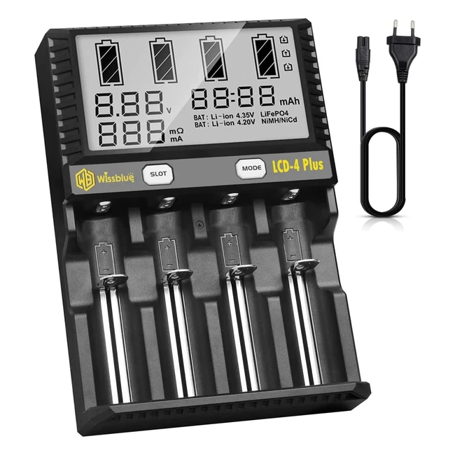 24W Highspeed 18650 Battery Charger with LCD Display - Fast & Intelligent Universal Charger