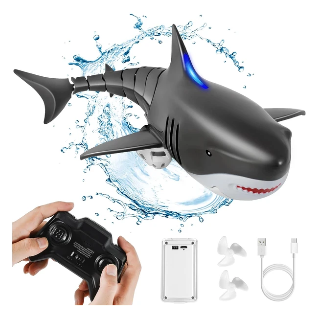 Kiztoys1 Remote Control Shark Toy - High Simulation Great Gift - RC Boat Toys f