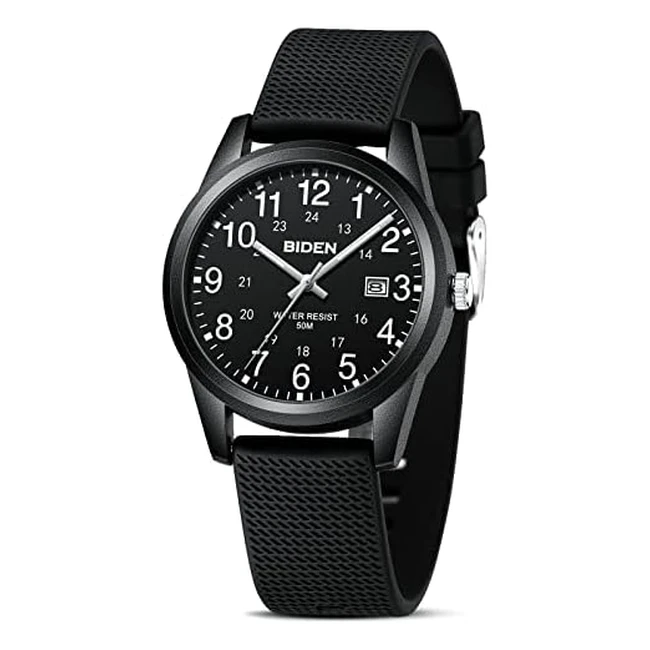 LN Lenqin Men's Analog Quartz Watch - 30m Waterproof, Fashion Business Casual, Luminous Silicone Band