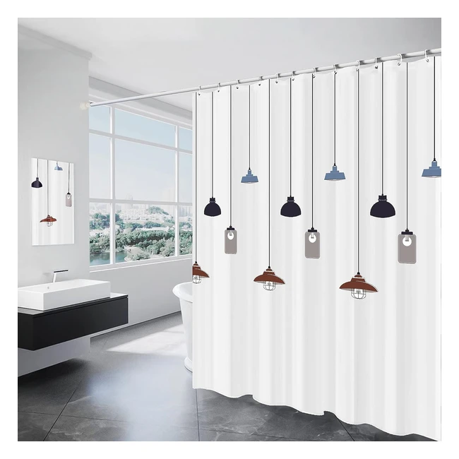 Dufu Shower Curtain - Waterproof, Washable, Quick-Drying - 180x200cm - Pendant Lamp Pattern