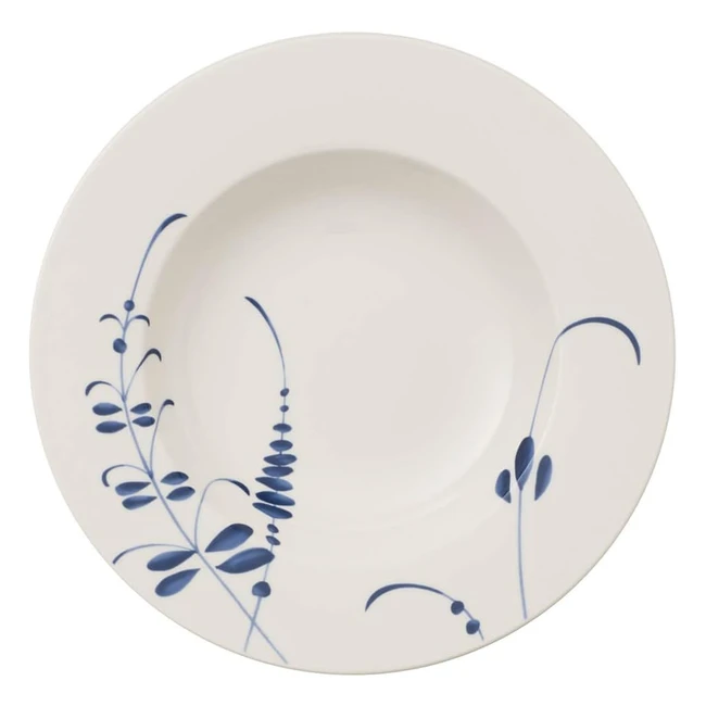 Villeroy & Boch Vieux Luxembourg Brindille Suppenteller 24 cm Premium Porzellan Weißblau