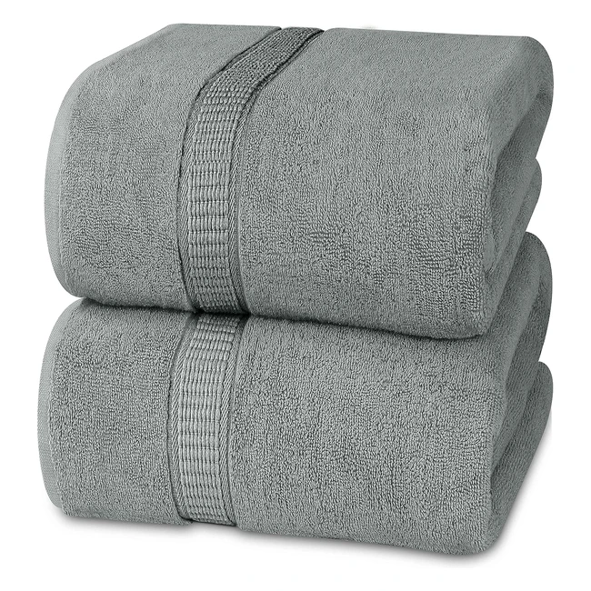 Serviette de bain luxueuse Utopia Towels - 90 x 180 cm - Gris froid - Lot de 2