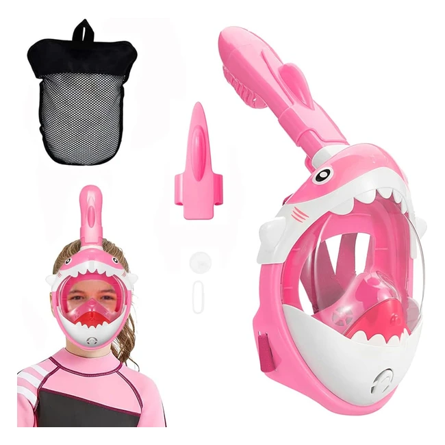 Kids Snorkel Mask Full Face 180 Panoramic View - Safety Design