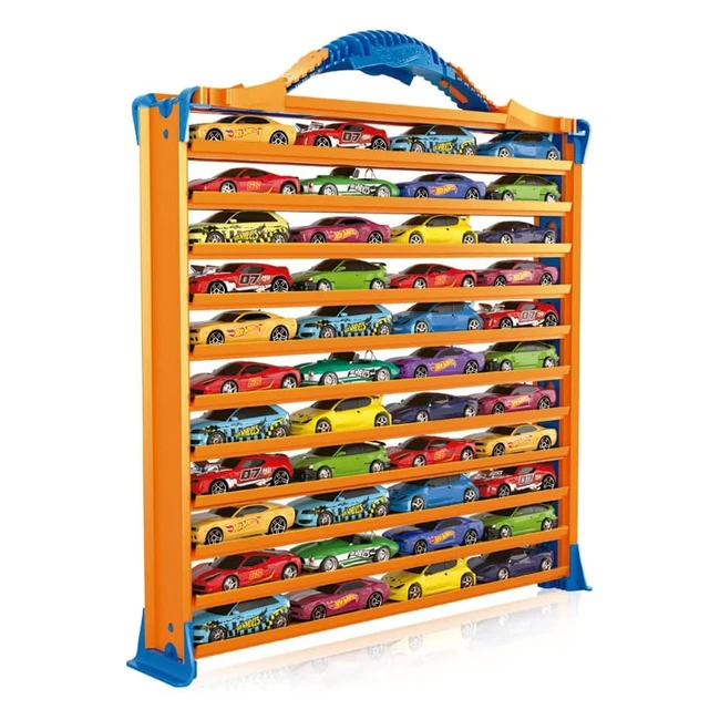 Hot Wheels Rack n Track Cars Organizer Storage - 44 Compartments - Multicoloured - HWCC9