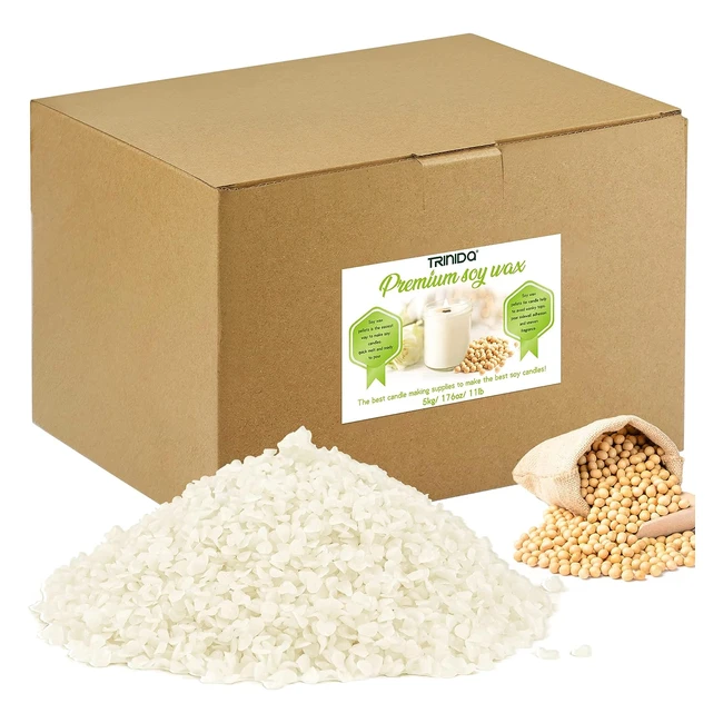 Trinida Premium Natural Soy Wax Pellets 5kg - 100 Soy Wax for Candle Making