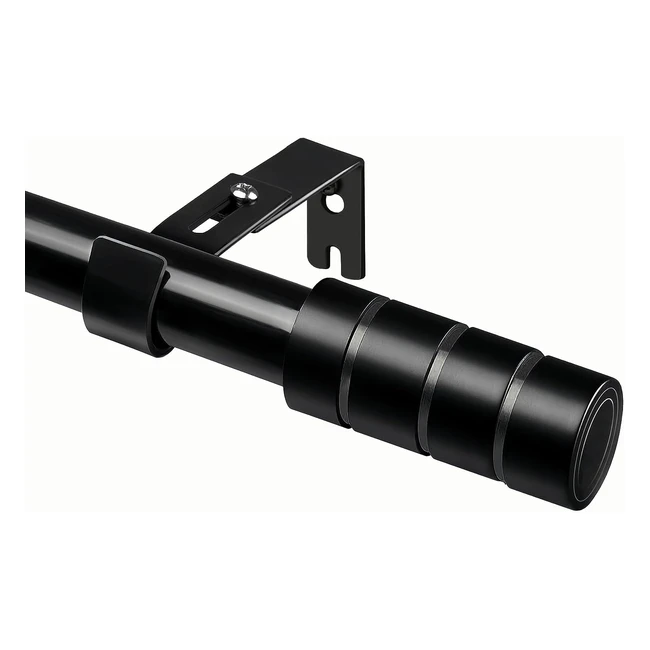 Black Curtain Poles with Finials - Extendable Sturdy and Stylish - 90-175cm
