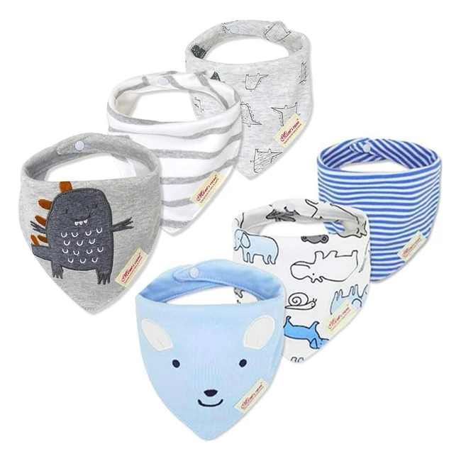 Bavaglino Neonato Slosh Cotone Morbido Assorbente e Regolabile - 2 Bottoni - 3