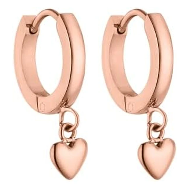 Purelei Lovely Heart Ohrringe Silber Roségold Damen Edelstahl Schmuck 13mm