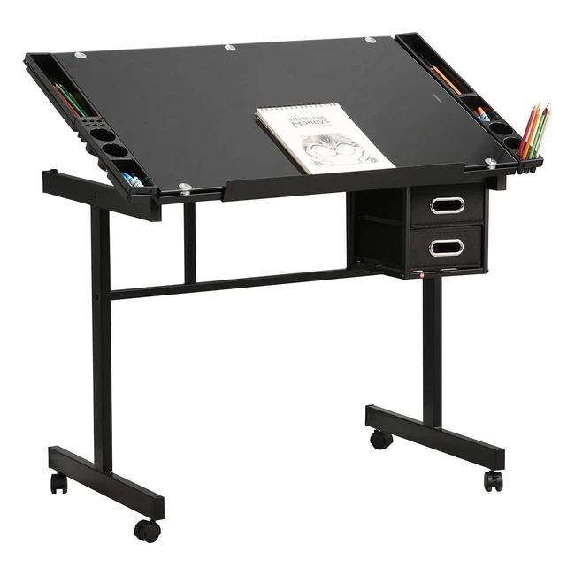 Mesa de dibujo y pintura multifuncional con 2 cajones - Sogeshome