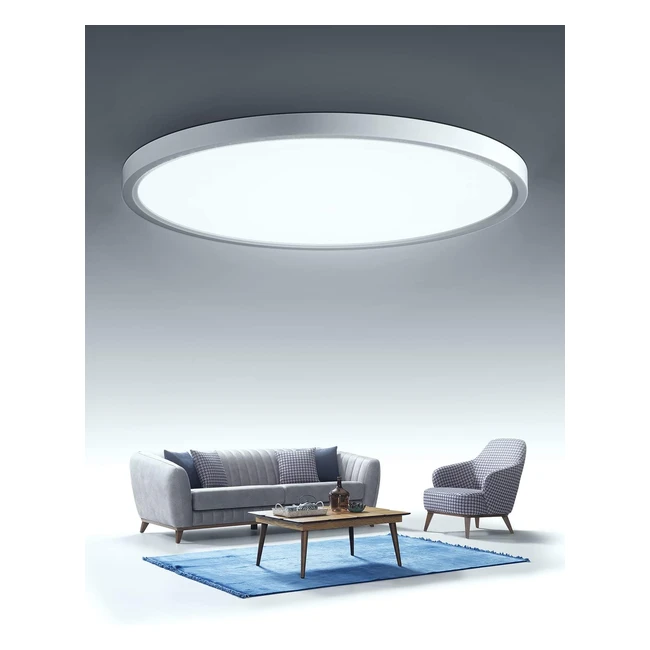 24W LED Ceiling Light  Bathroom Lamp  2880lm  6500K Cold White  IP44 Waterpr