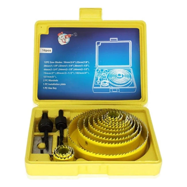 Scie Trépan Valuehall 18 pièces avec adaptateur et mèche centrale - Bois Plâtre Plastique PVC
