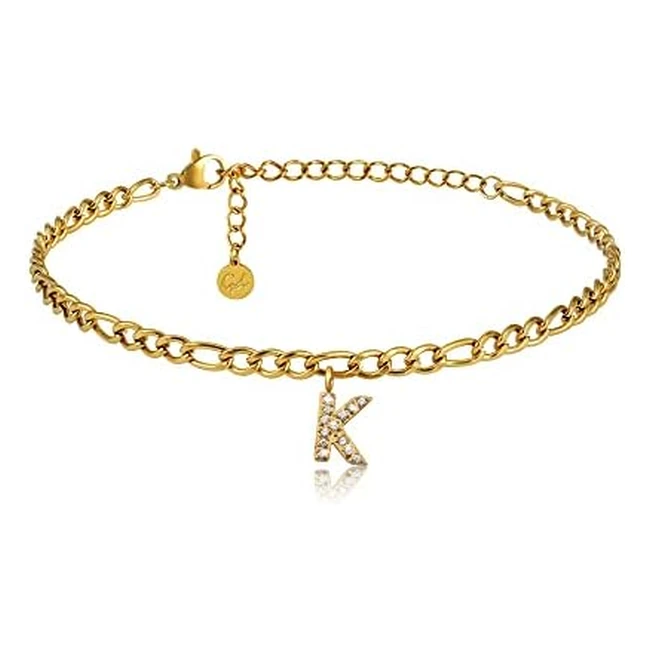 GD GoodDesigns Anklet Gold 18k Waterproof - Adjustable 22-27cm Stainless Steel