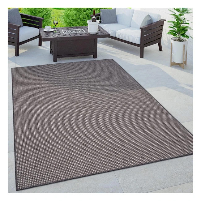 Paco Home Outdoor Teppich wetterfest - Modernes Design - Anthrazit - 160x220 cm