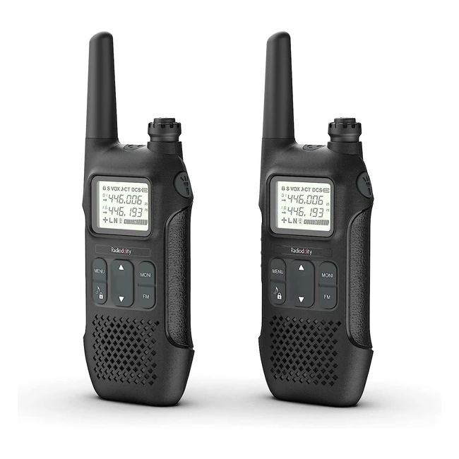 Radioddity PRT1 - Ricetrasmittente PMR 446 Walkie Talkie senza licenza - 16 canali - Ricarica USB