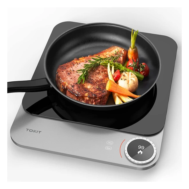 Tokit Portable Induction Hob Pro 2100W Electric Cooktop Countertop Burner 99 Power Adjustment