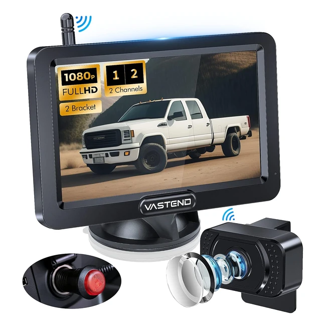 Vastend Reversing Camera Wireless HD 1080p Car Rear View Camera - Night Vision -
