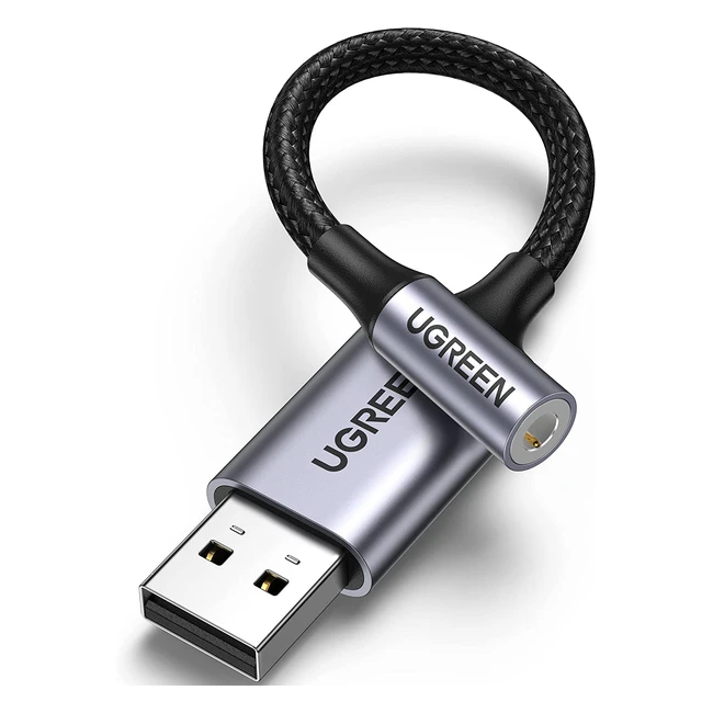 UGREEN USB to 35mm Jack Audio Adapter - High-Quality Sound - Universal Compatib