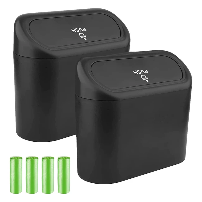 Poubelle de voiture avec couvercle - Haute qualité - 80 sacs poubelle inclus