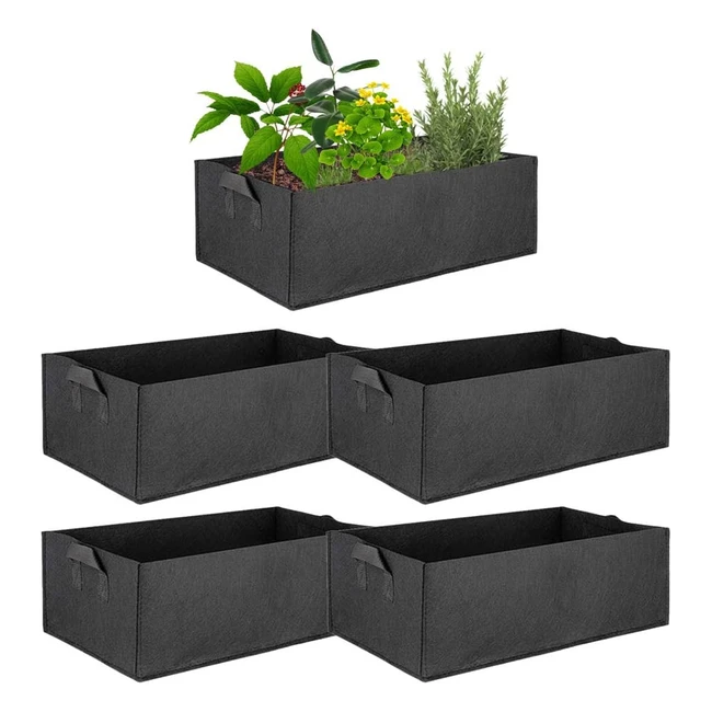 Sac de culture rectangulaire Valuehall avec poignées - Lot de 5 sacs carrés pour fleurs et légumes V8020A-L