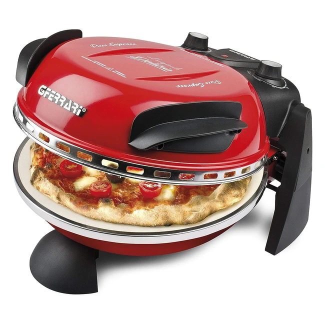 Horno de pizza G3 Ferrari G10006 - Piedra refractaria - 1200W - 400°C - Rojo