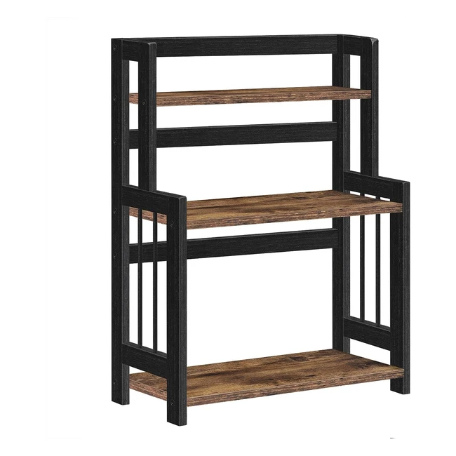 Songmics Gewrzregal mit 3 Ebenen Bambusgestell VintagebraunSchwarz OFS047B