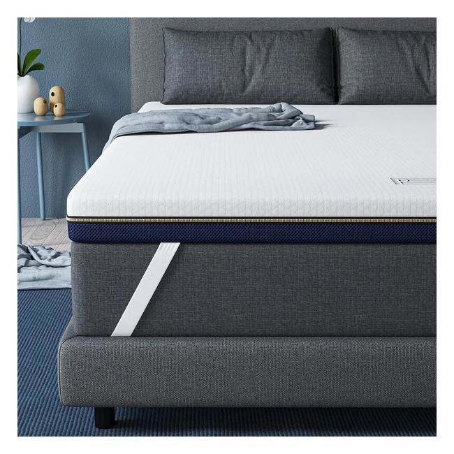 Surmatelas Bedstory 90x190cm - Mousse à mémoire de forme gel - Haute densité - Housse lavable