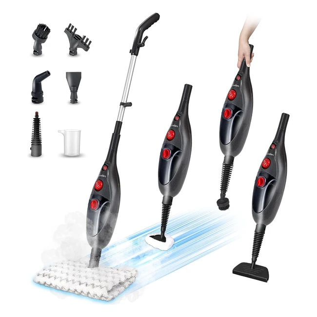 Moolan Steam Mop Handheld Steam Cleaner - Kills 99.9% Bacteria - 12-in-1 Multifunctional