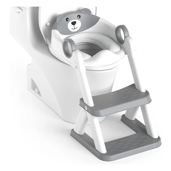 Upgrade Toddler Toilet Seat for Kids - Rabb 1st Potty Training Seat - 2 in 1 - Splash Guard - Antislip Pad - Step Stool