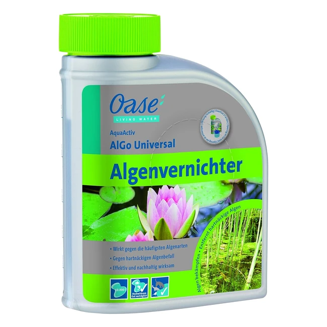 Oase 43137 Aquaactiv Algo Universal Algenvernichter 500 ml - Effektiver Algenent