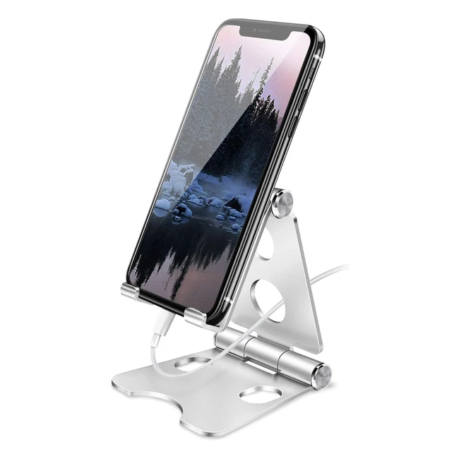 Soporte Móvil Ajustable - Base de Aluminio - Para iPhone, iPad, Huawei, Nintendo Switch, Galaxy, Xiaomi, Redmi y Otros