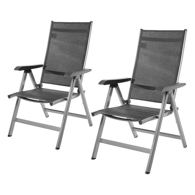 Amazon Basics Highback 5-Position Adjustable Outdoor Camping Chair Set of 2