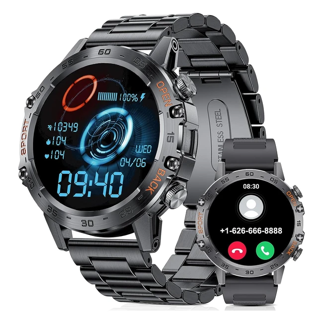 LIGE Military Smart Watch Men | Calls, 139 HD, 400mAh Battery, Fitness Tracker, 100 Sports Modes