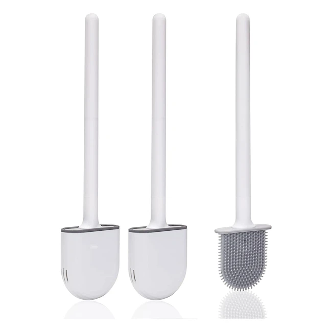 Escobillas de Baño Silicona 2 Pack - Limpieza Rápida y Fácil - Accesorios para el Hogar o Aseo Público