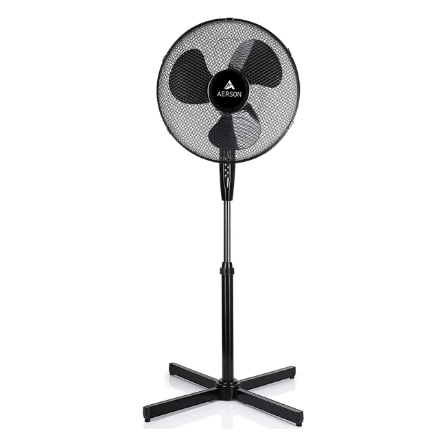 Tresko Aerson Standventilator 40cm - Hhenverstellbar bis 120cm - Hoher Luftdurchsatz und sehr leise