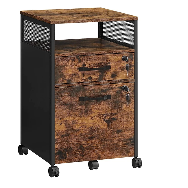 VASAGLE Hierarchivschrnke Broschrank mit 2 abschliebaren Schubladen  Rder